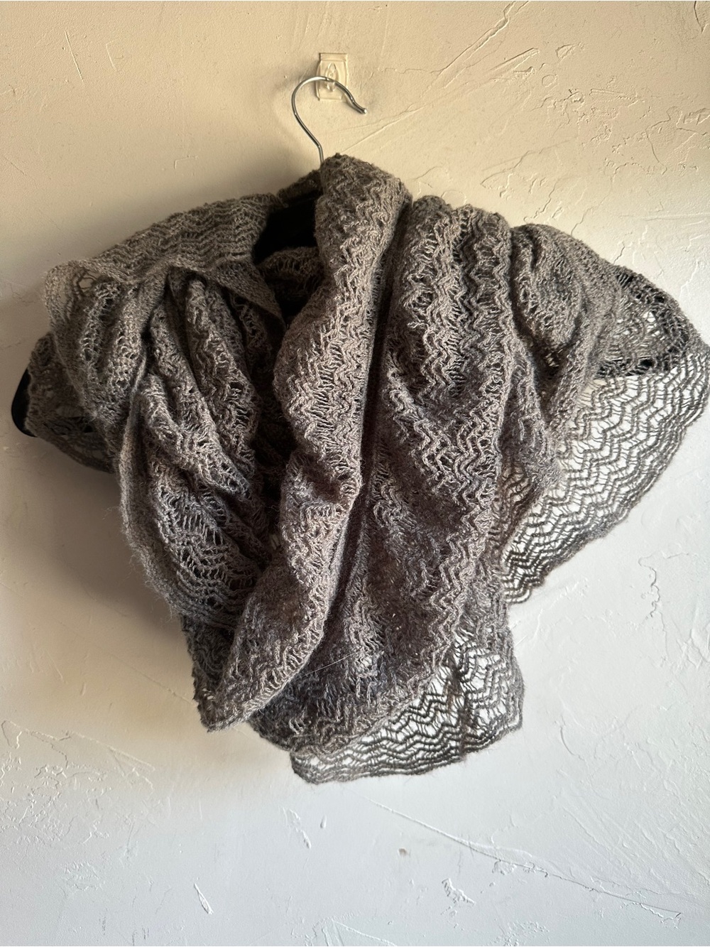 Rue21 Gray Open Knit Infinity Scarf Boho Fairycore Whimsigoth Cozy Layer